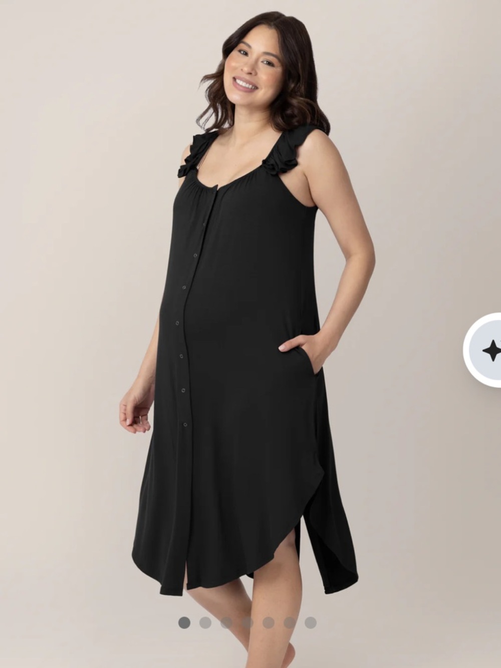 Purple Button-Front Labor and Delivery Gown - Picture 4 of 4